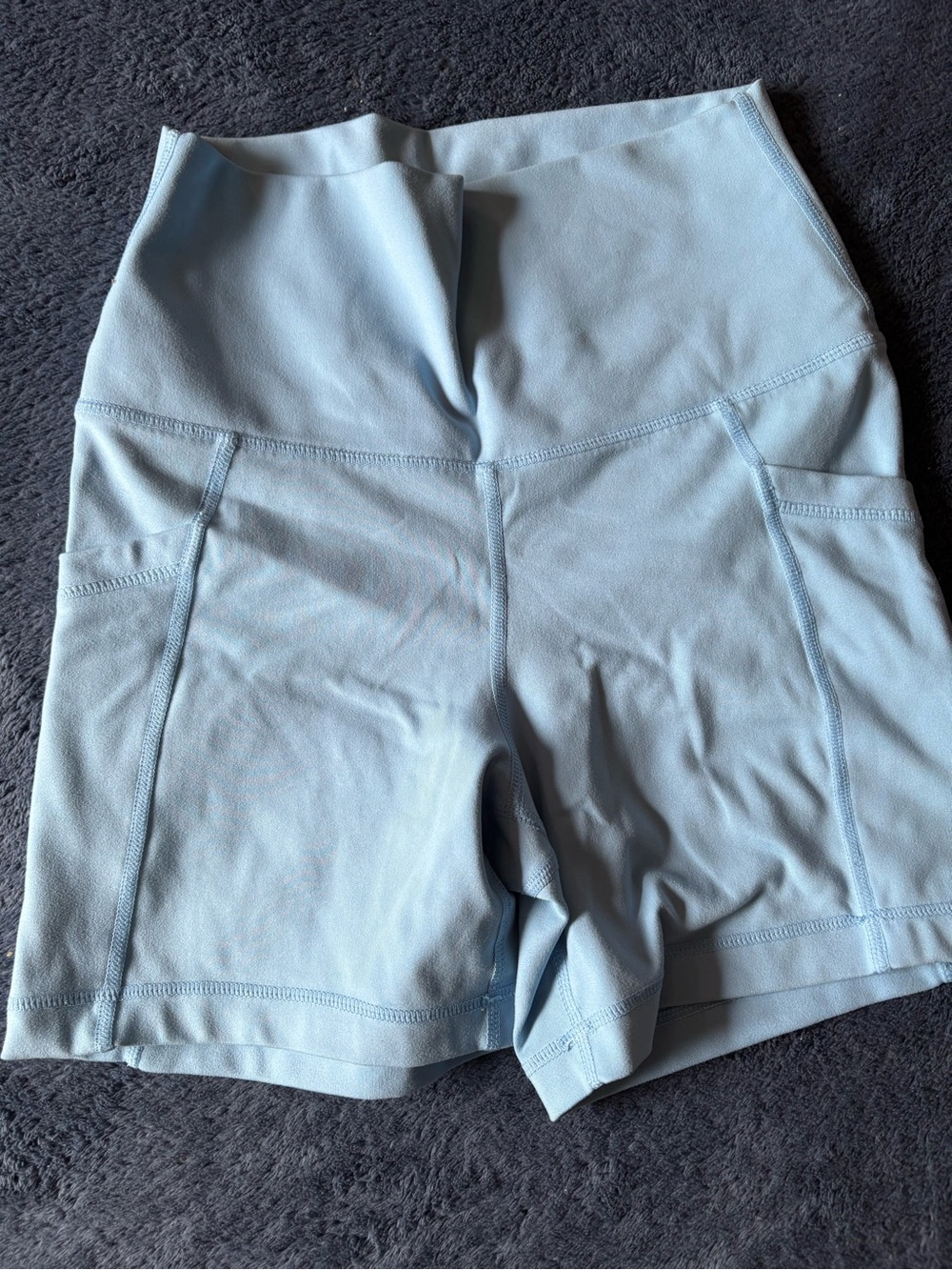 Yogalicious Light Blue High-Waist Bike Shorts